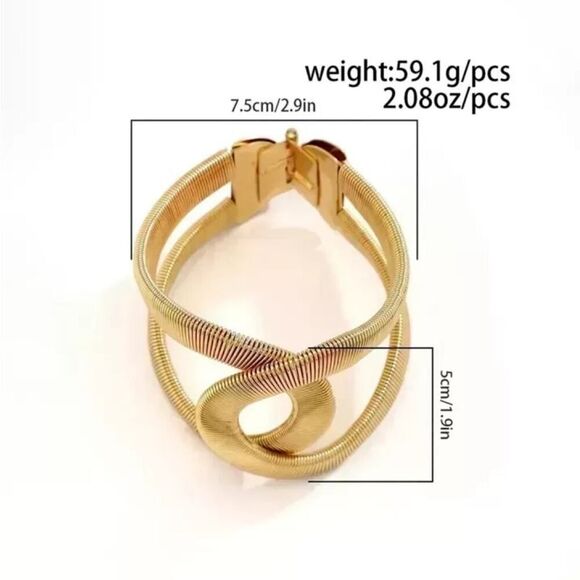 Fashion Design Gold Plated Cuff Bracelet - Picture 11 of 11